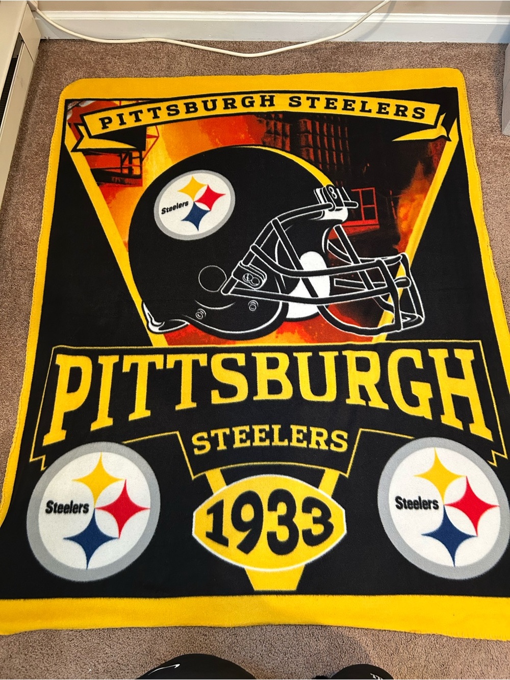 5ft x 4ft Pittsburgh Steelers Fleece Blanket